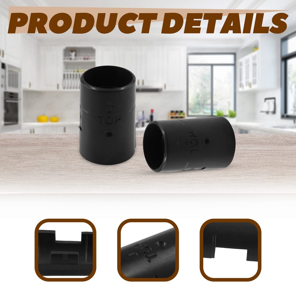 50 Pack 1 Inch Wire Shelving Shelf Lock Clips, Black Plastic Replacement