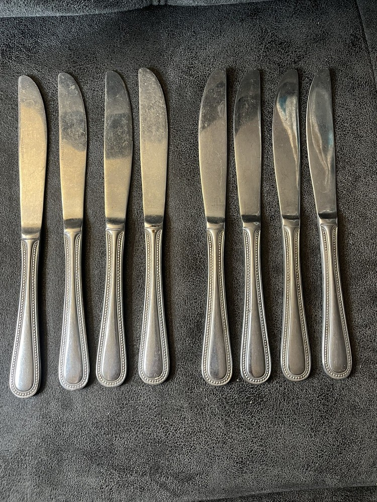Lot Of 23 Pcs Unbranded Flatware With Beaded Pattern Handles