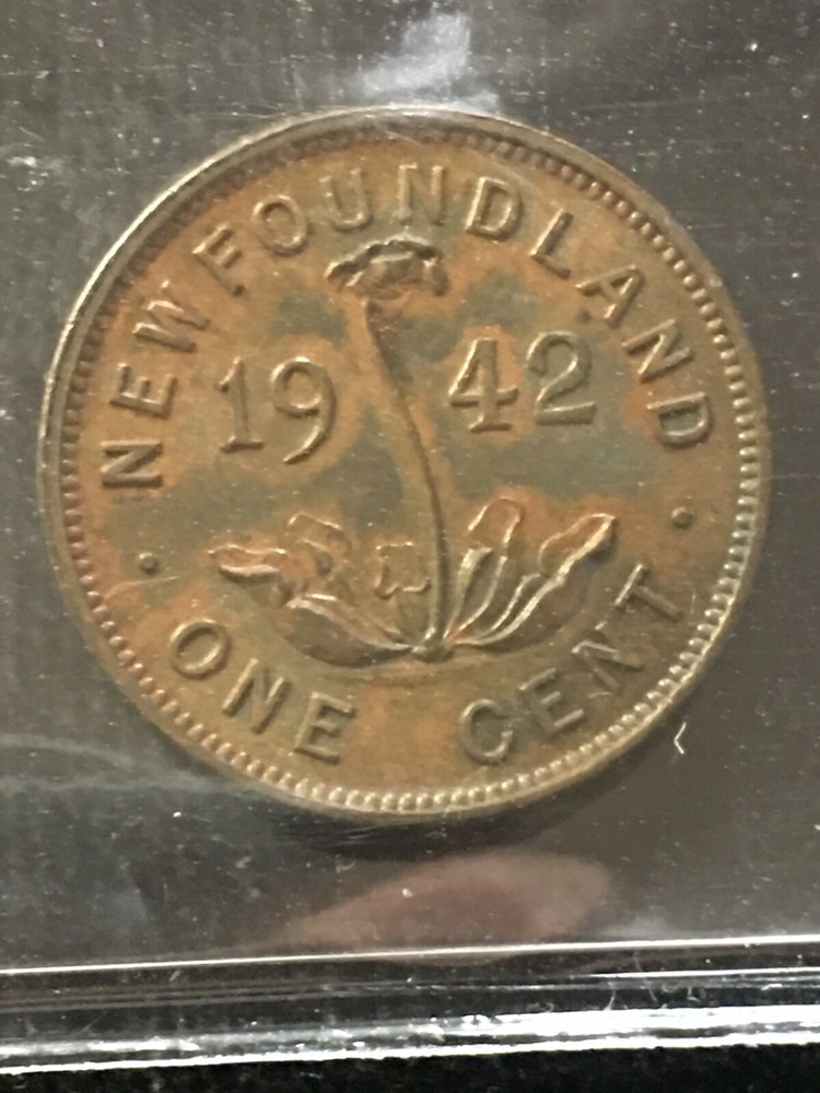 1942 ICCS Graded, Newfoundland Small One Cent,**MS-60 Brown**