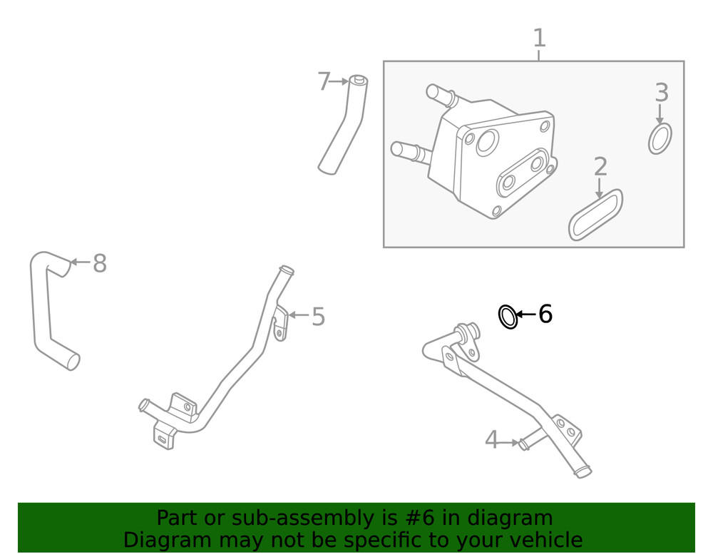 Genuine Nissan Engine Coolant Pipe O-Ring 21049-6RC0A