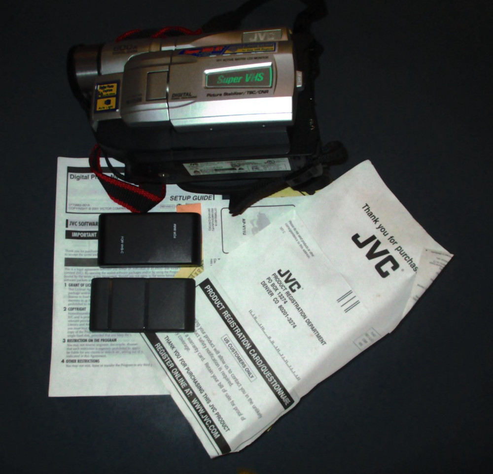 JVC 600X Digital Zoom Camera Untested w/ Battery packs + Papers