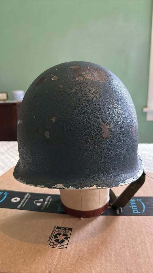 Original WW2 US M1 Helmet Front Seam