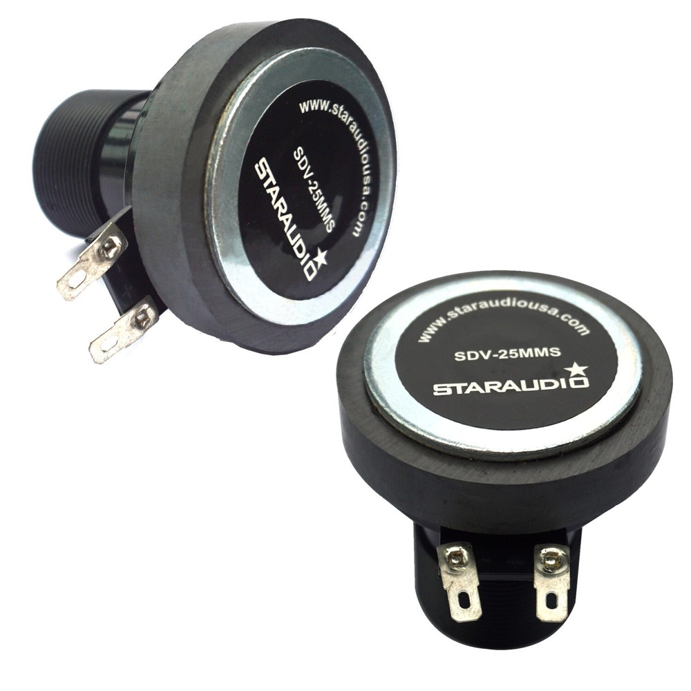 2-Pack 25MM Titanium  Drivers Compression Screw-on Horn Speaker Driver Tweeters