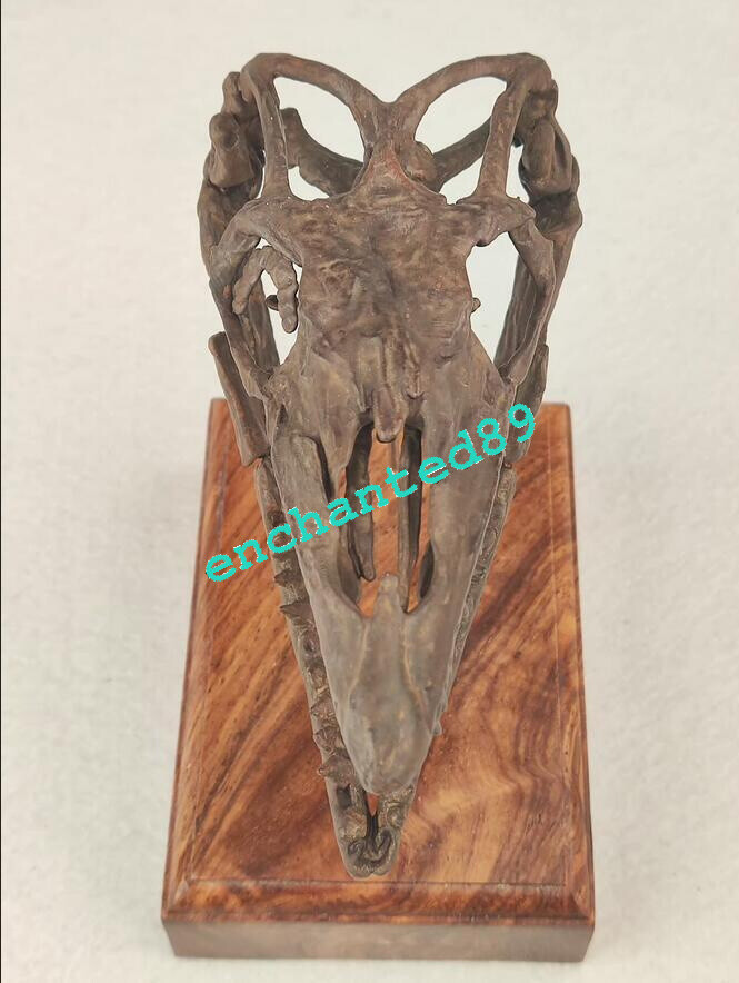 Mosasaurus Skull Dinosaur Statue Painted Model Display Collectible Figure