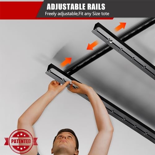 Overhead Garage Storage Racks, Adjustable Garage Ceiling Storage Rack, Heavy