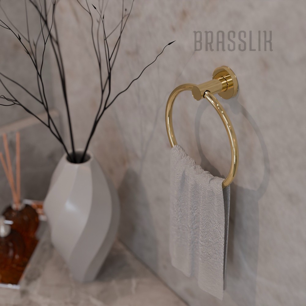 Unlacquered Solid Brass Towel Ring Hanger, Round Wall Mounted Towel Ring Holder