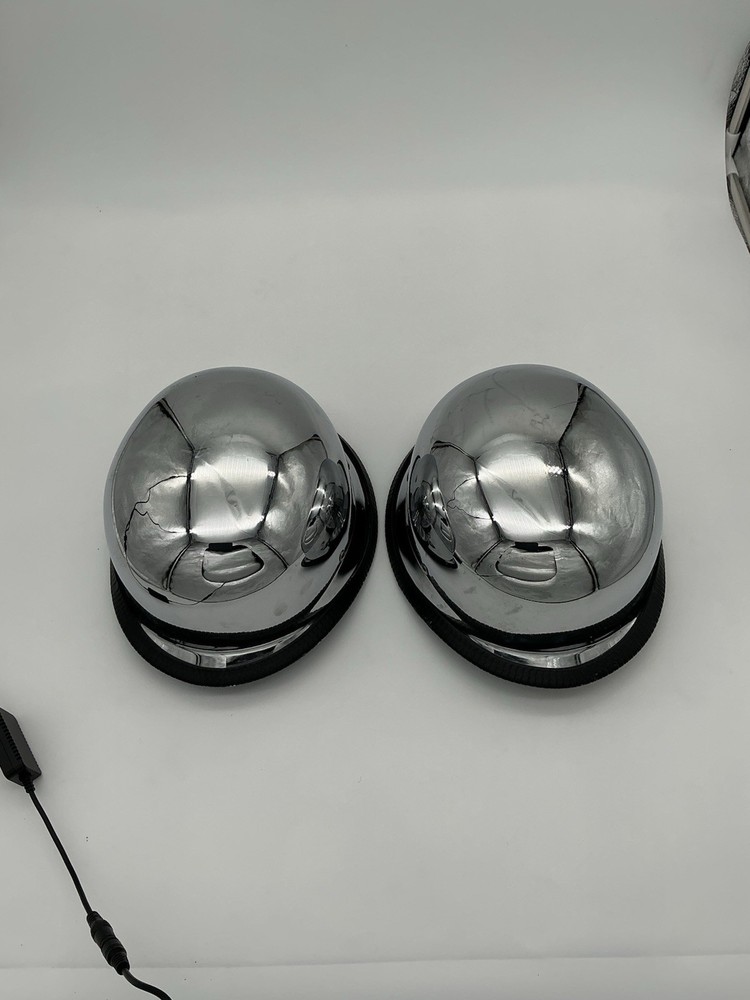 Chrome Silver Reflective Helmets Two with Black Trim size Medium