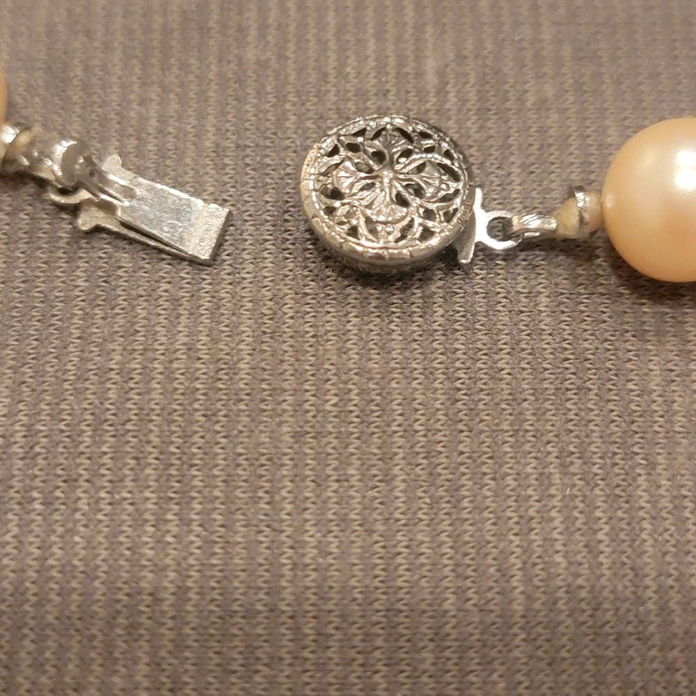 Faux Pearl Single Strand Necklace Knotted Elegance
