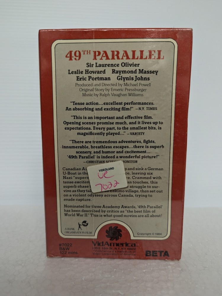 49th Parallel (1941) BETAMAX SEALED - Not VHS