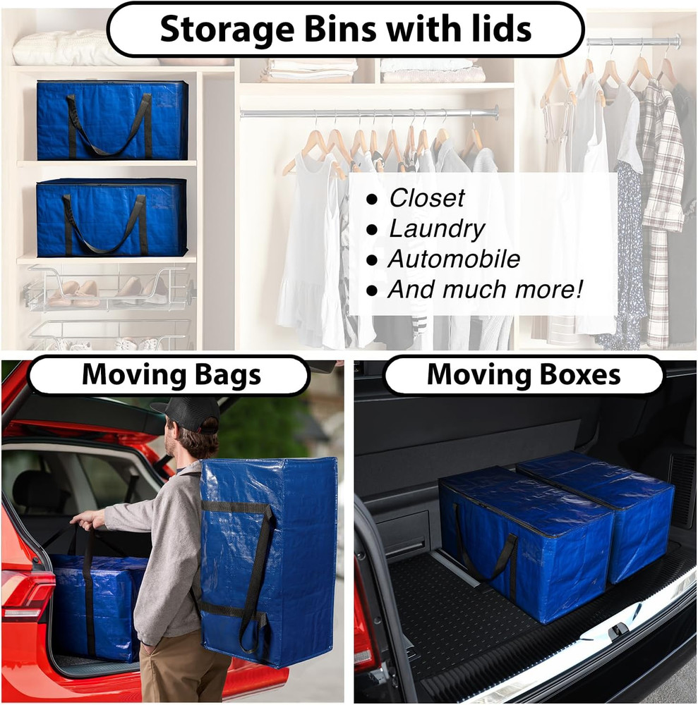Heavy Duty Moving Bags or Storage Bag – Large Moving Boxes with Backpack Straps,