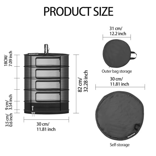 Herb Drying Rack Hanging Mesh, Small 5 Layer Plant Drying Rack Small 5-Layer
