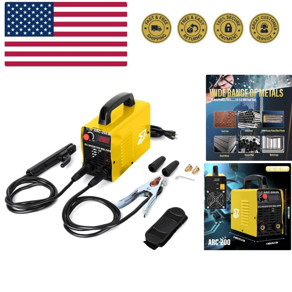 Welding Machine, 110V Plug, 200Amp Power,Beginner Welder With Display LCD Use...