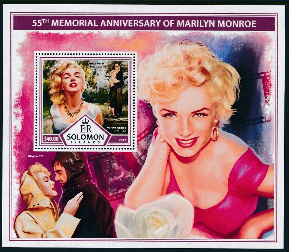 2017 SOLOMON ISLANDS MARILYN MONROE MINI SHEET ($40) FINE MINT MNH