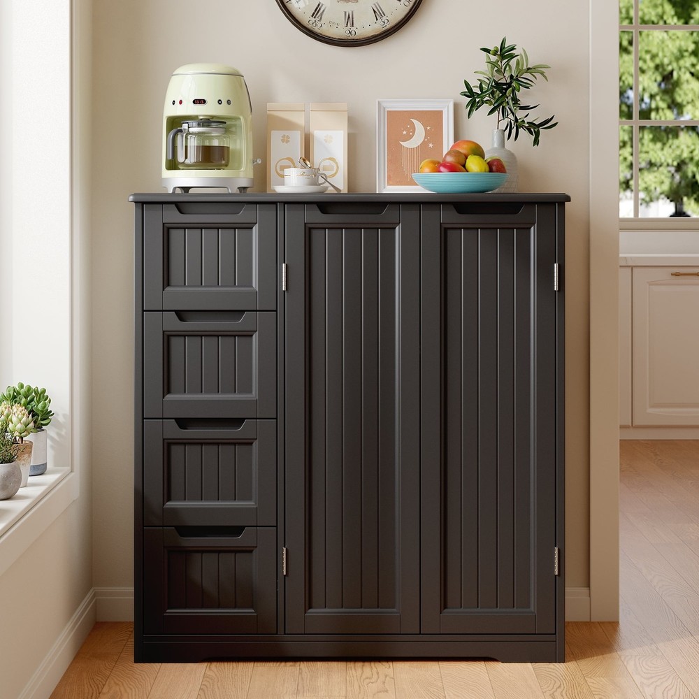 43" H Kitchen Pantry Storage Cabinet with Adjustable Shelves for Kitchen