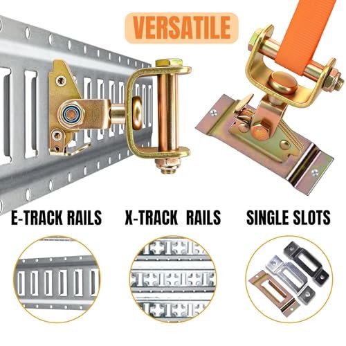 4 Pack Heavy Duty E Track Tie Down Anchors, Swivel E-Track Idler Fitting,