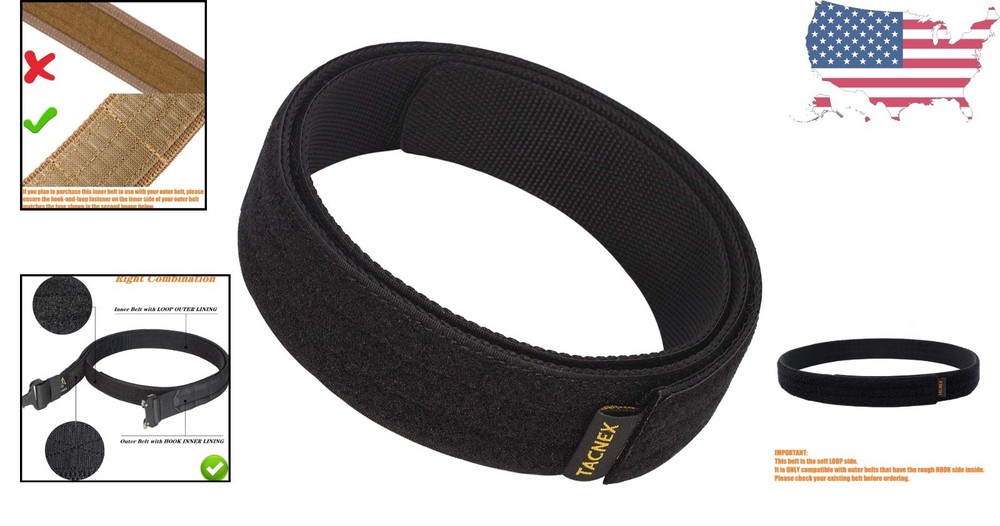 Adjustable 1.5" Tactical Inner Belt - Comfortable Nylon Belt for Security Jobs