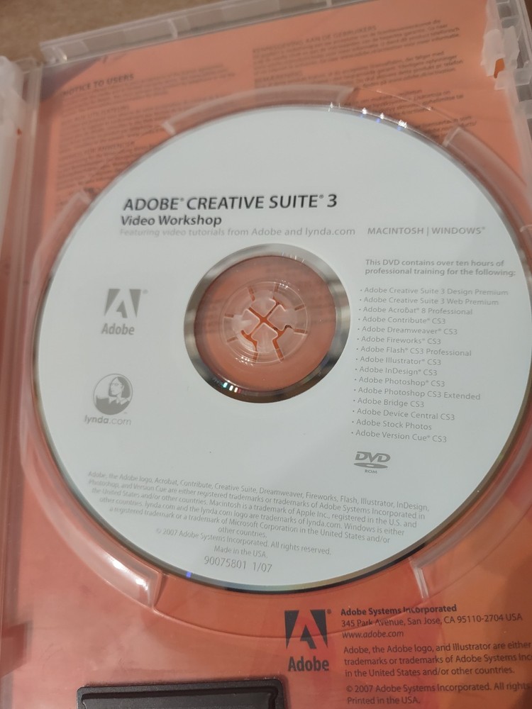 Adobe Illustrator CS3 MAC UPGRADE CD with Serial Number Two CDs Free Shipping