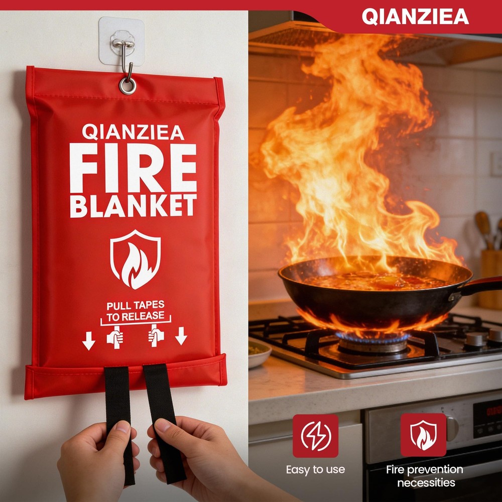 Fire Blanket,2 Pack,40"x40" Fire Blankets Emergency for Home and Kitchen