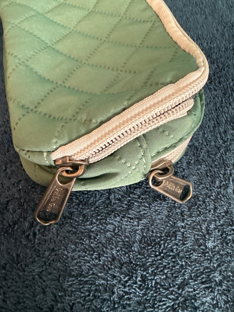 delta gao small pencil case 2 pocket green colored