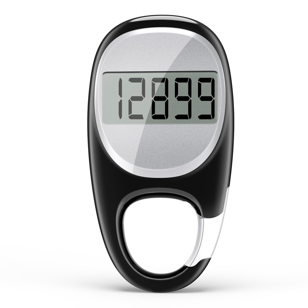 Simple Pedometer for Walking Accurate Step Tracker w/ Carabiner 3D Step Counter