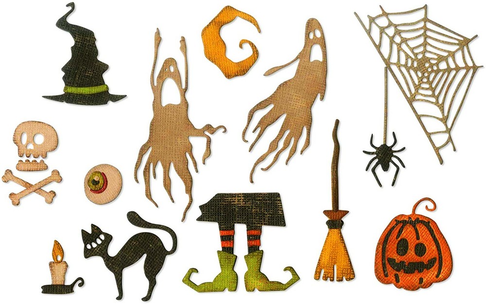 New Sizzix Thinlits Frightful Things #664209 17pk set Retail $24.99 Tim Holtz