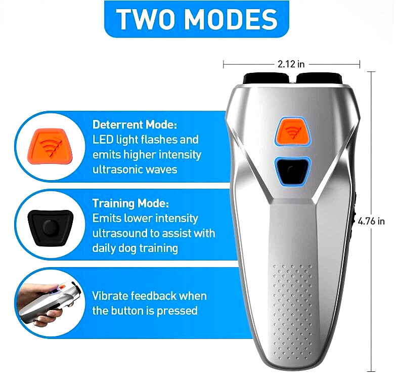 Dog Barking Control Devices Dual Sensor Anti Barking Device with Training/Det...