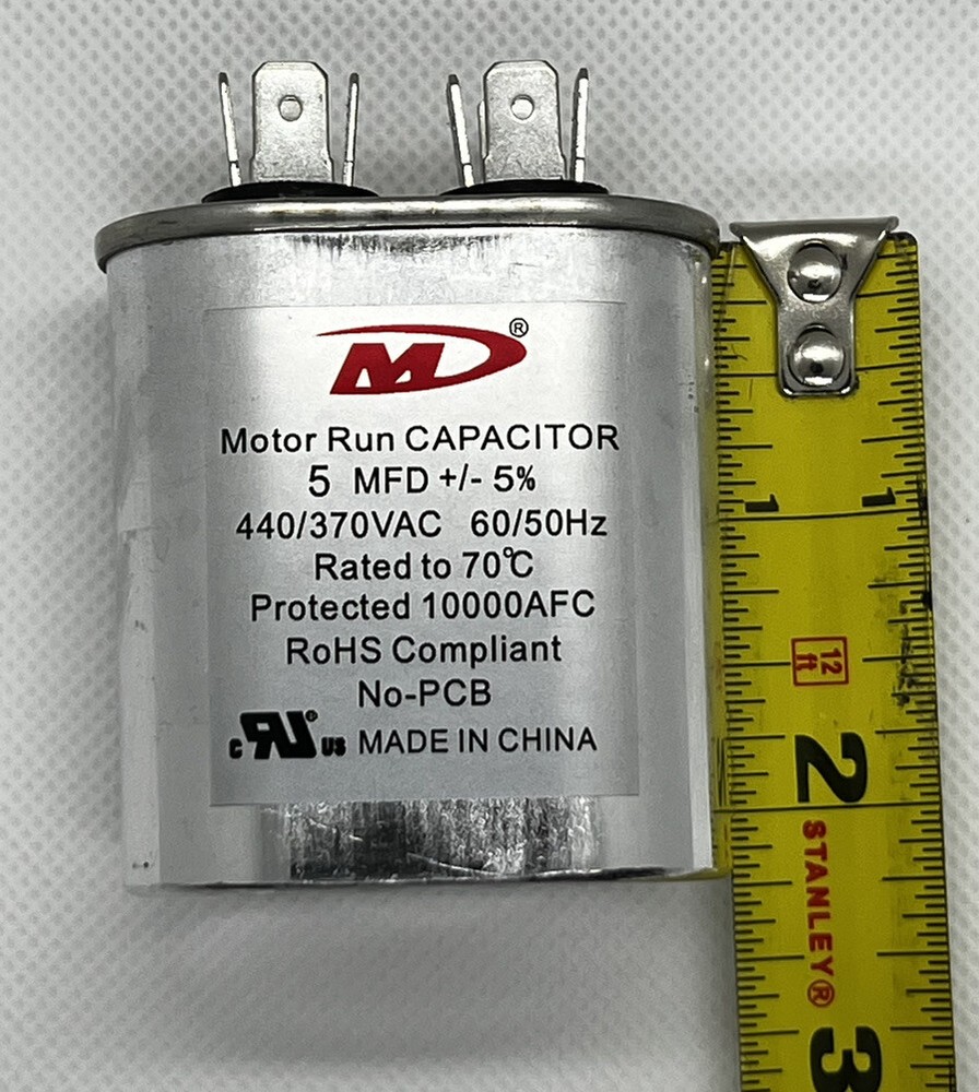 Capacitor 5 MFD Oval - Motor Run Capacitor 440/370VAC