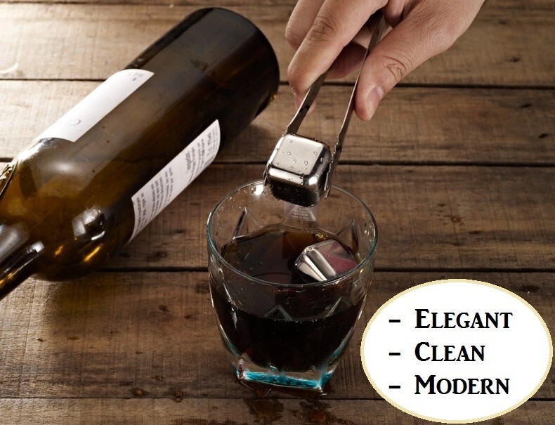 4 Piece Metal Ice Cubes
