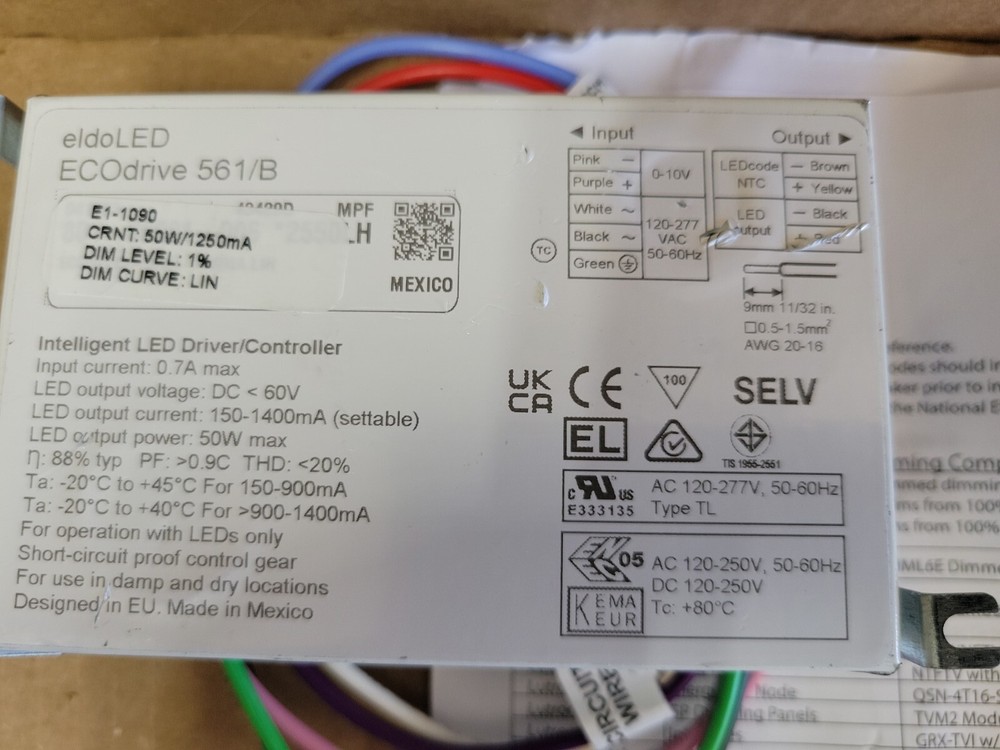 eldoLED ECOdrive 561/B Constant Current Programmable LED Driver - 50W.See Photos