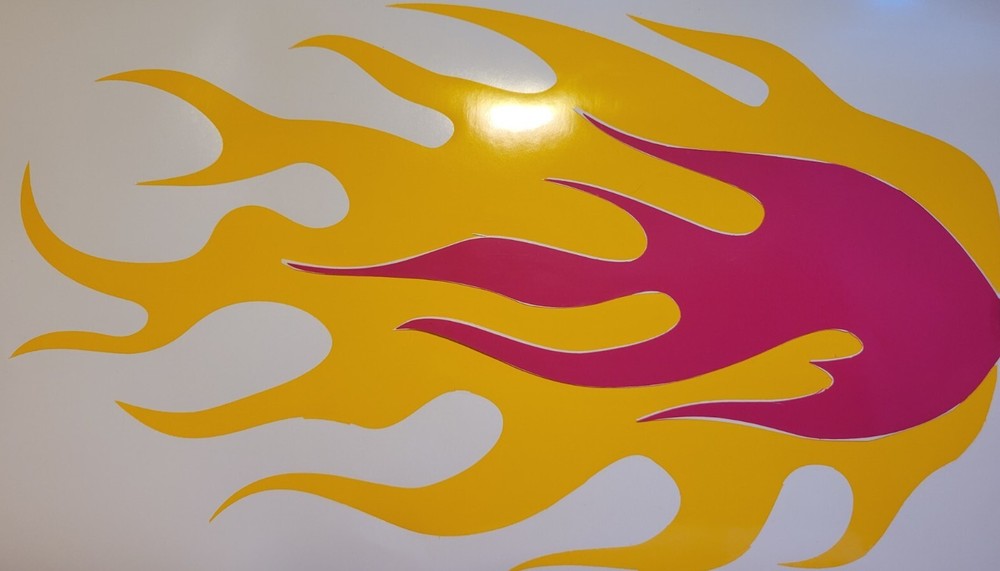 2 11.5 x 7 Flames decals stickers