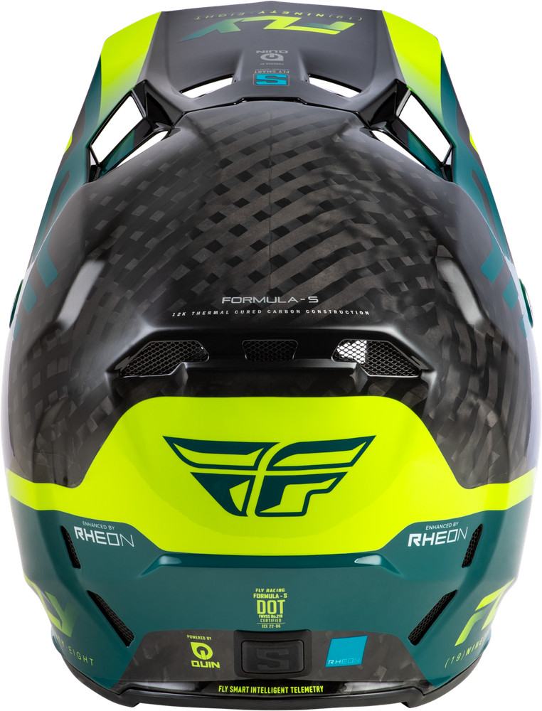 For Formula S Carbon Byte Helmet Black Carbon/Teal/Lime Md