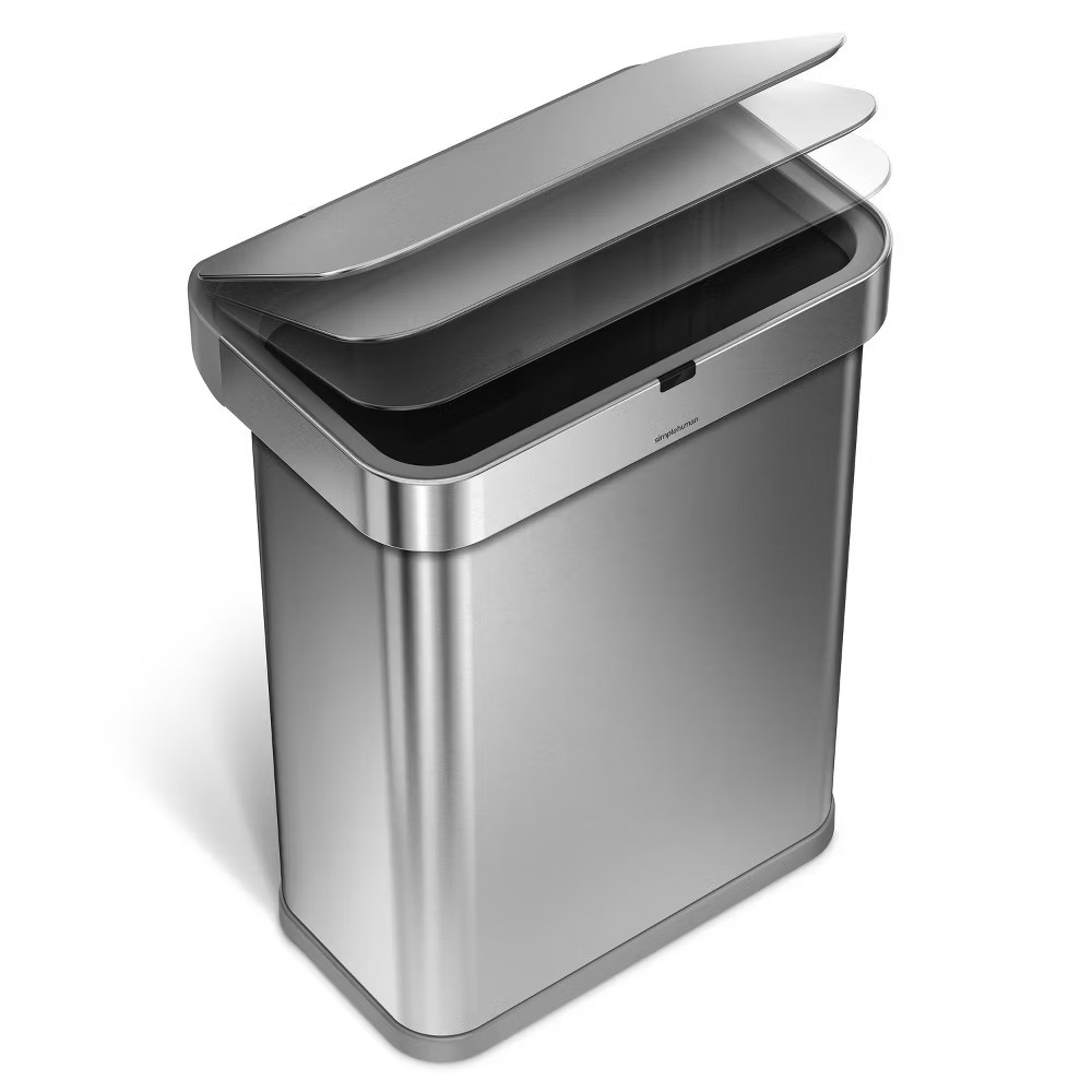 simplehuman Motion-Sensor Trash Can Touchless Operation 58L Voice Motion Sensor