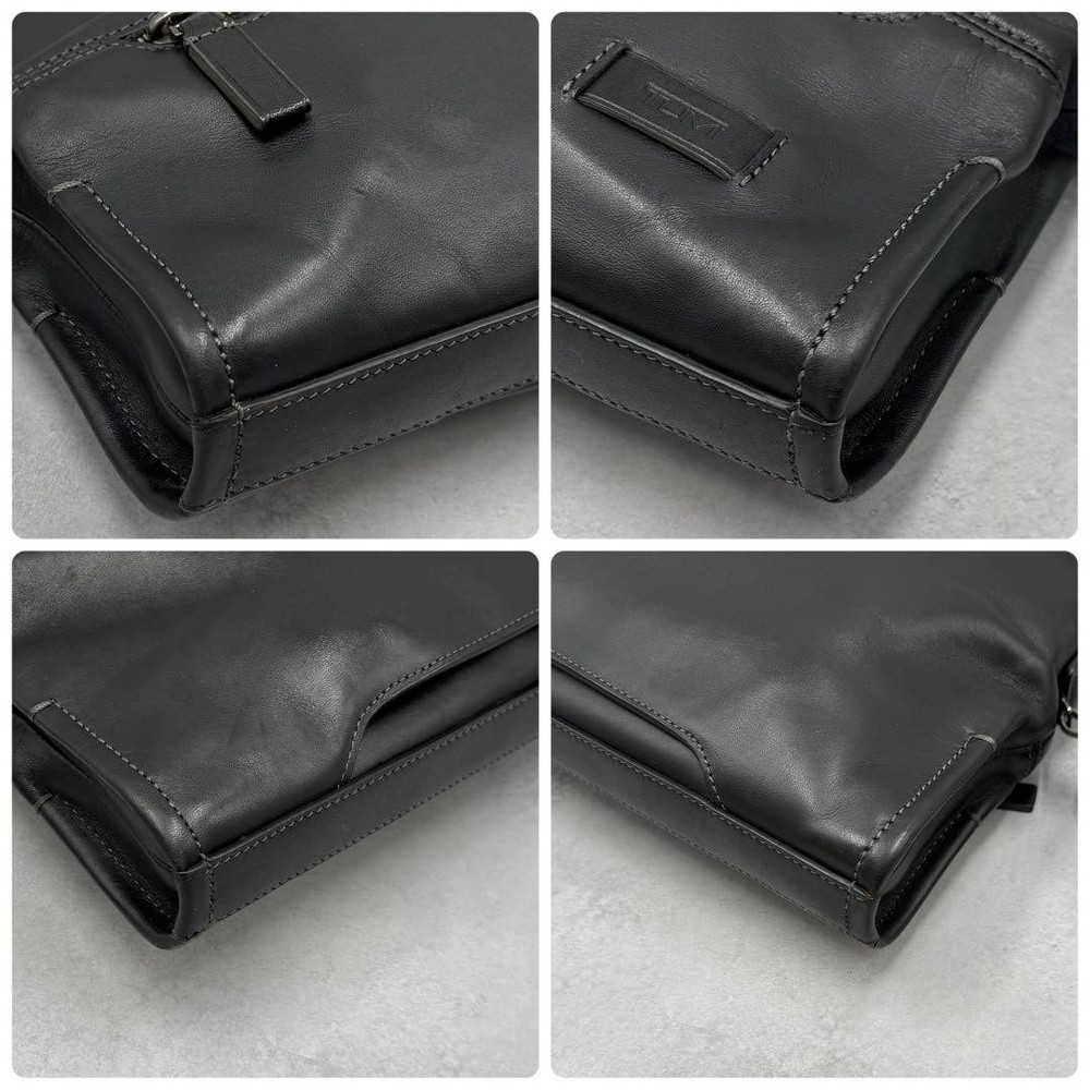 TUMI Harrison Leather Briefcase 2-Way Black **Used**