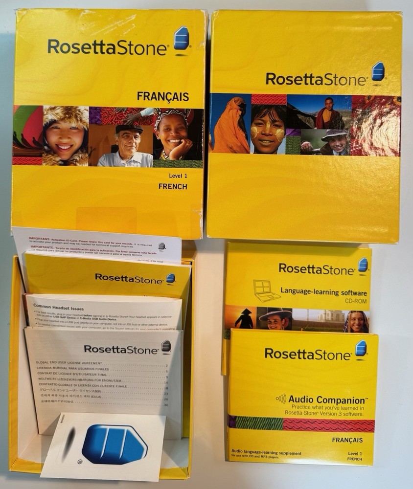 rosetta stone french level 1 language learning software.