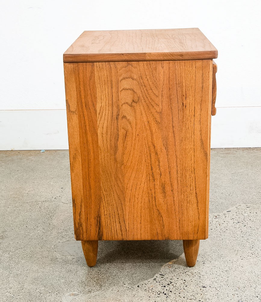 Mid Century Modern Nightstand End Side Table Solid Oak Drawer Vintage Single Mcm