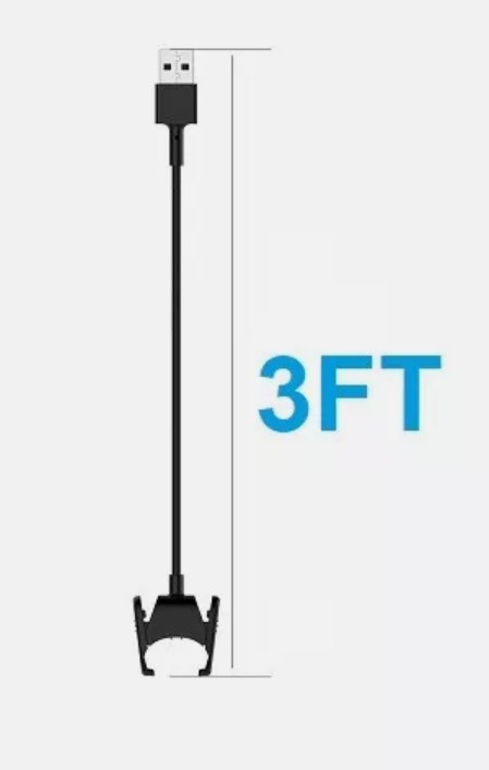 Replacement USB Charger Charging Cable Dock 3ft For Fitbit Charge 3 / Charge 4
