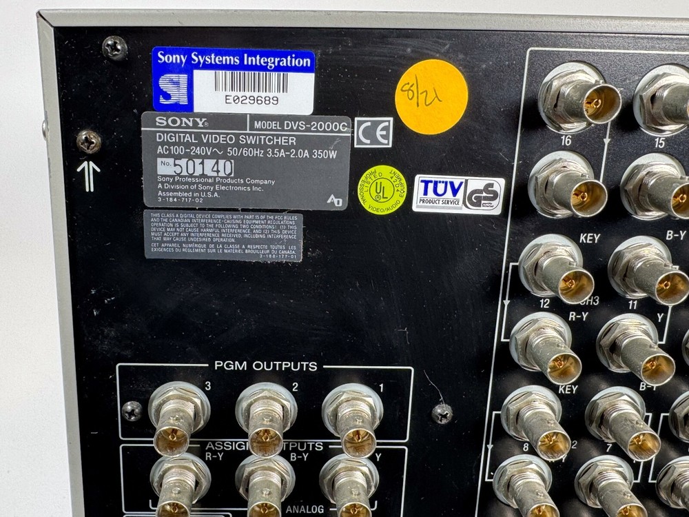 SONY Switcher Control DVS-2000C Model & BKDS-2010 Switcher Panel