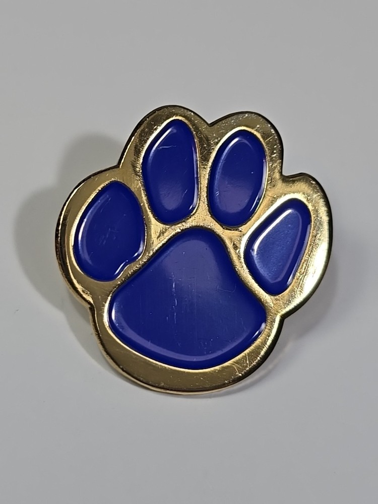 Blue Animal Paw Print Lapel Pin
