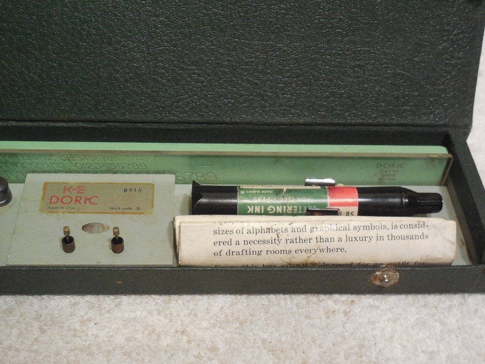 Keuffel & Esser K & E Doric Lettering Set 8915 Drafting Engineering Tool