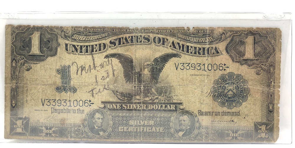 Good 1899 Black Eagle $1 Silver Certificate US Currency Circulated Note 1389LXX