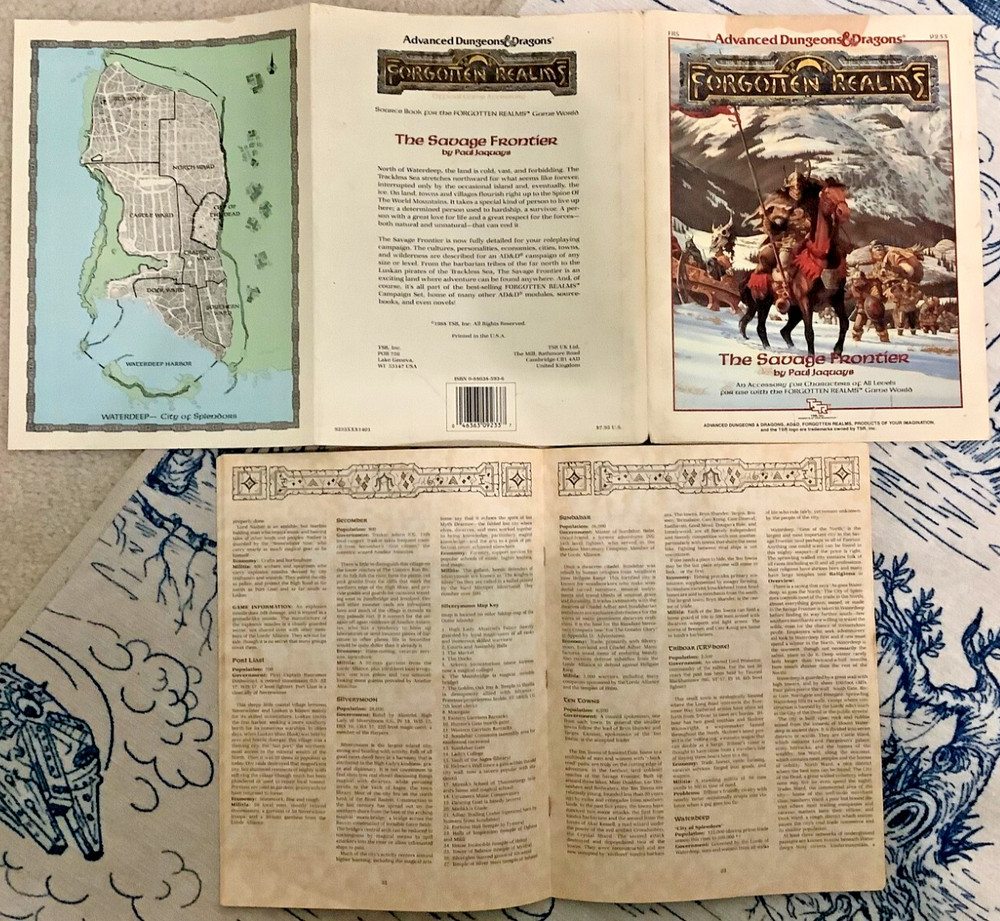 1988 TSR AD&D Adventure Module - FR5: THE SAVAGE FRONTIER - Includes Map #1