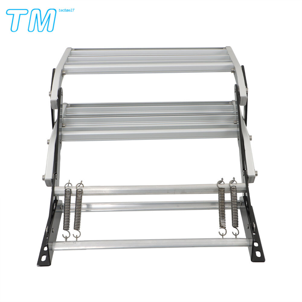 RV Camper 2 Step Platform Steps Stair Anti-Slip Aluminum Pull Out Retractable