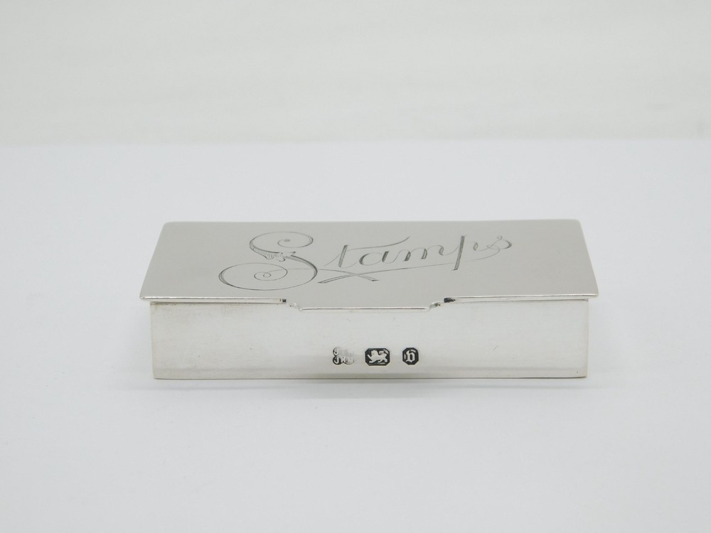 Victorian Sterling Silver Double Stamp Box Antique 1876 Birmingham