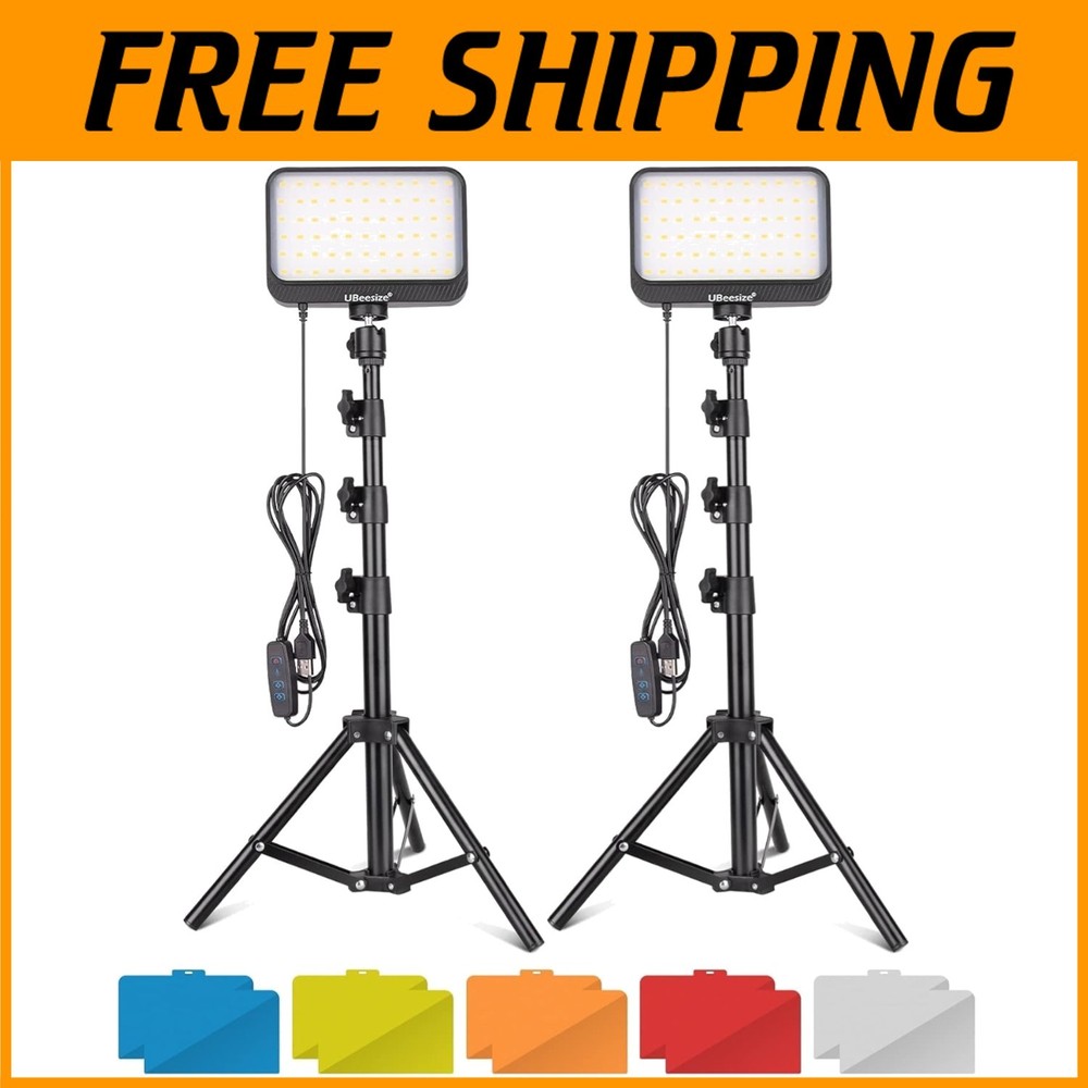 Dimmable LED Video Light Kit, Portable Photography Lighting