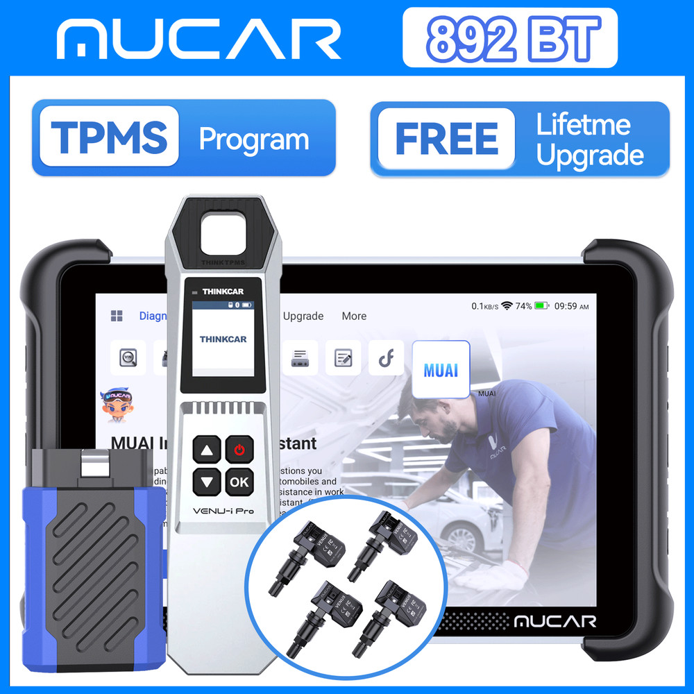 MUCAR 892BT TPMS Program Diagnostic Tool AI Assist Scanner ECU Coding 34+Service
