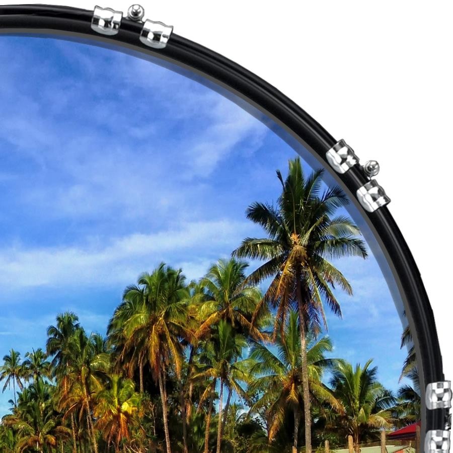 Custom 22" Kick Bass Drum Head Graphical Image Front Skin Beach 2