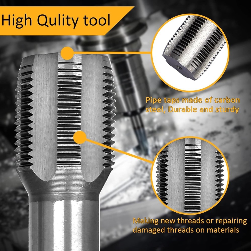 6-Piece High-Speed Steel NPT Thread Forming Taps with Storage Box