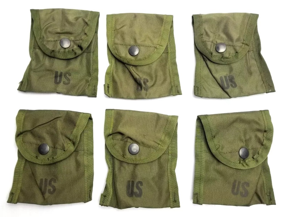Lot of 6 US Military First Aid / Compass Medical Pouch Medic OD w Clip NEW