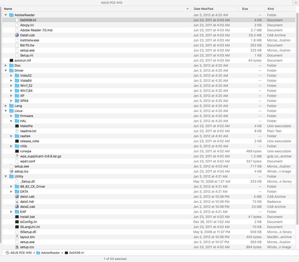 ASUS Wireless N PCI-E Adapter Documentation & Driver Installation CD