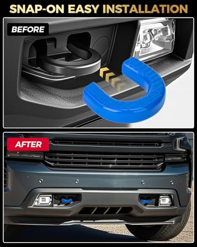 Tow Hook Covers Compatible with Chevy Silverado 1500,Custom Front Blue